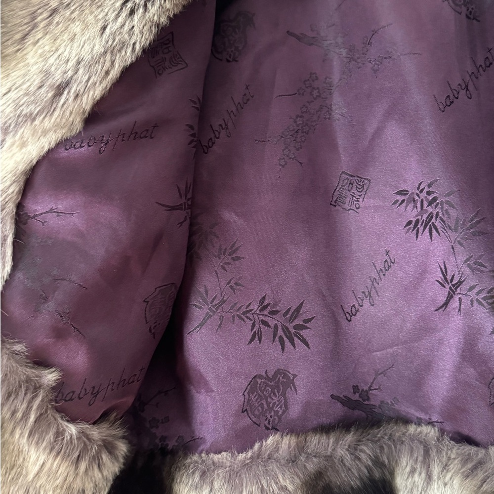 Baby Phat Gray Faux Fur Cropped Jacket - Picture 4 of 7